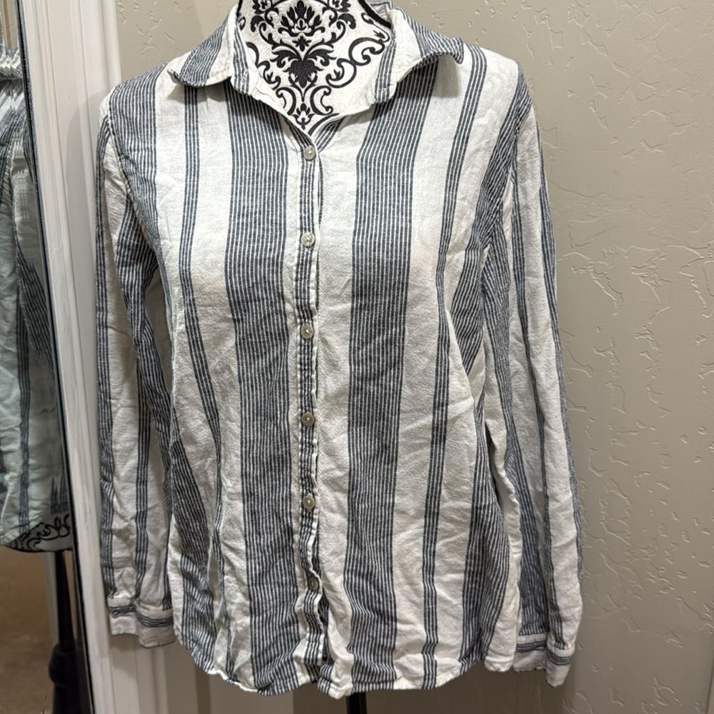 Orvis‎ Black and White Casual Button Down Shirt M - Picture 4 of 7